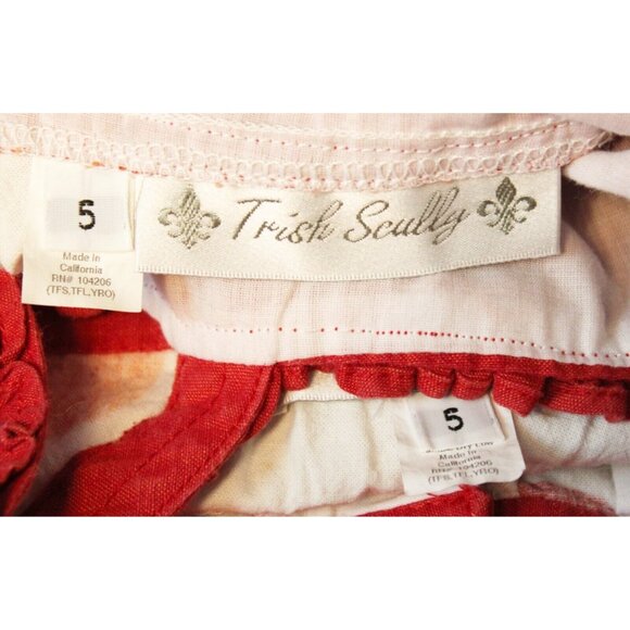 Trish Scully 2pc Outfit Sz 5 Tank Top Pants Strawberry Red Ruffles Summer Rhines - Picture 15 of 15
